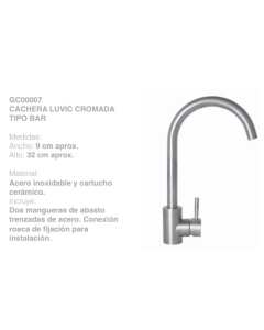 LLAVE BAR LUVIC FREGADERO. GC00007 SATINADA #3047003