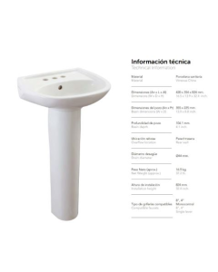 LAVATORIO INCESA COLONY BONE 1H +PEDESTAL