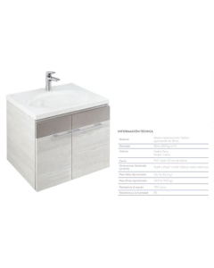 KIT MUEBLE ELIPSE VITAL 60 C/ LAVATORIO. BLANCO + GRIF CASCADE MEDIA #19.02527.020 INCESA