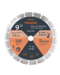 DISCO DIAMANTE TRUPER SEGMENTADO 9" DID-390 #12976