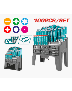 JUEGO DESATORNILLADOR TOTAL CONPUNTAS 100PCS THT2506100 #40005238