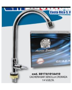 LLAVE BAR AS CROMADA 1/4 VUELTA 8817A-101A-410
