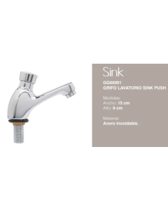 GRIFO LAVATORIO PUSH #GG00001
