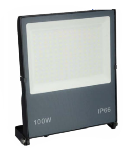 LAMPARA REFLECTOR SLIM LED LUZ DIA 100W INTERPERIE FM-FL016 GRIS IP66