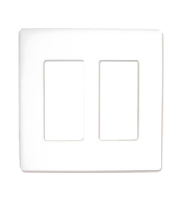 PLACA DECORATIVA DOBLE BLANCO 2 GANS TORNILLO OCULTO UL EAGLE #2152ST-W