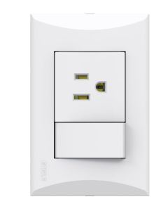 TOMA Y APAGADOR EAGLE PLATA BLANCO 1006-W