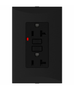 TOMA EAGLE DOBLE FALLA TIERRA PLATA NEGRO 20A 125 V GF20-W 1019-BK