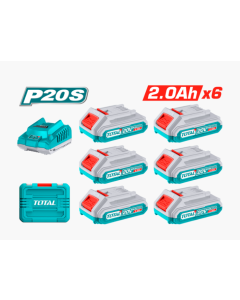 SET CARGADOR TOTAL 20V CON6 BATERIAS 2.0AH UTFBCLI2062 #40005759