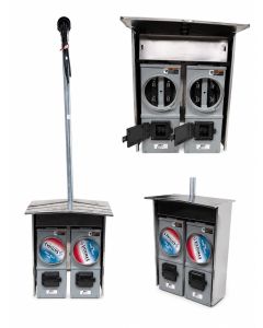 BASE MEDIDOR DOBLE RILEZ COMPLETA C/ ACOMETIDA SUBTE CONBREAKER 2X100 CABLE ALUMINIO BASE070