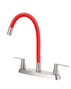 CACHERA PARA COCINA CROMADA CON CUELLO ROJO FLEX TOSCANA