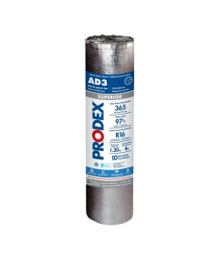 AISLANTE TERMICO PRODEX 3MM AD-3A DOBLE CARA ALUM REFLEJA 97% 1.22 X 10MTS (ROLLO 10 MTS)