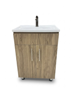 MUEBLE BAÑO ROBLE 60X40X90 C/GRIFERIA Y DESAGUE MB-705R