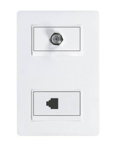 TOMA INTERNET RJ45 CAT6 + TOMA COAXIAL TV BLANCO PU1179C6/52 BTICINO