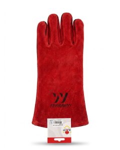GUANTE SOLDADOR  ECONOMICO ROJO  PM-125