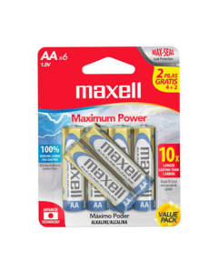 BATERIA AA ALCALINA MAXELL (PAQ 4 +2)
