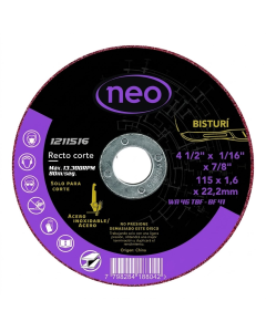 DISCO CORTE RAPIDO 4 1/2" NEO 1211516 #1054813995