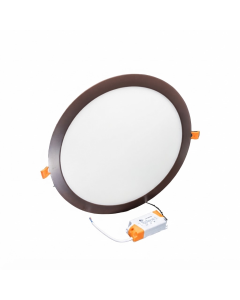 LAMPARA EMPOTRAR LED 3CCT CAFE OSCURO 7" 15W RPL15-3CCT-ORB