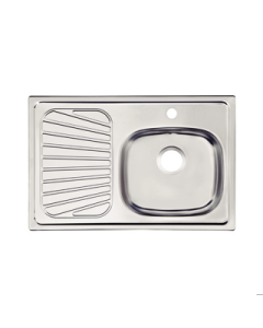 FREGADERO. TRAMONTINA ACERO INOX BETA PLUS 40 FL-DX 80 52 C/ ESCURRIDOR IZQ EMPOTRAR #93849515