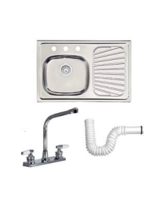 TRAMONTINA SET FREGADERO CONESC DEREC EMPOT CONDESAG 3 ORIF+GRIFE+SIFON #0016587