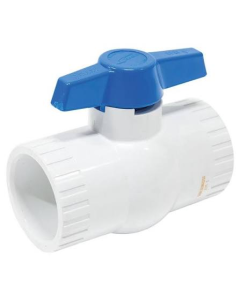 LLAVE PASO BOLA PVC 1 1/2 #801 PVC VALVULA MIP LISA