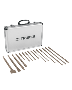 JUEGO DE15 BROCAS Y CINCELES SDS PLUS TRUPER CONESTUCHE #11897