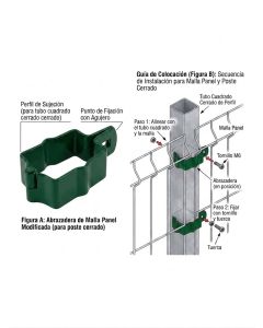 FIJACION GALVAPANEL VERDE TIPO ABRAZADERA 