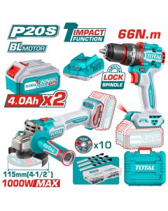 COMBO TALADRO 20V + ESMERILADORA 4 1/2 INALAMBRICA UTCKLI20273