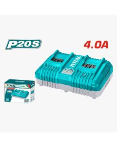 CARGADOR BATERIA LITIO TOTAL 20V 4A DOBLE #UTCLI2034