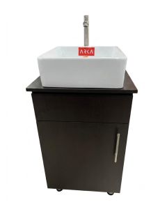 MUEBLE WENGUE C/GRIFERIA Y DESAGUE  50 X 50 #MB-322