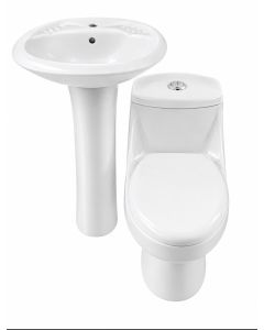 INODORO HSM B301 +LAVATORIO. ON PEDESTAL B403 LANCO (COMBO)