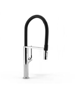 LLAVE MONO COCINA CROMO MANG/FLEX NEGR FONNT TOSCANA #1014619542