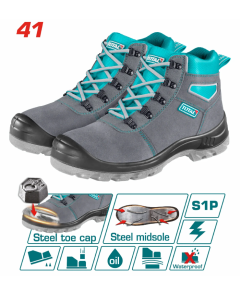 ZAPATO SEGURIDAD PUNTA ACERO GRIS TOTAL TSP201S1P-41