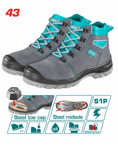 ZAPATO SEGURIDAD PUNTA ACERO GRIS TOTAL TSP201S1P-43