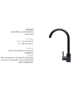 LLAVE BAR LUVIC FREGADERO. GC00006 NEGRA #3047129
