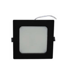 LAMPARA LED 12W CUAD NEGRO LUZ DIA 6500K 1140LMNS #FM-DOB-12SBK-D