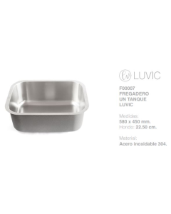 FREGADERO. LUVIC 1TANQUE 58 X 45 CM  FF00007