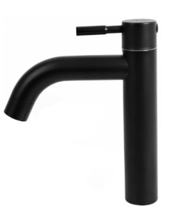 LLAVE LAVATORIO. KENNETH #100070 NEGRA TUBULAR CURVO