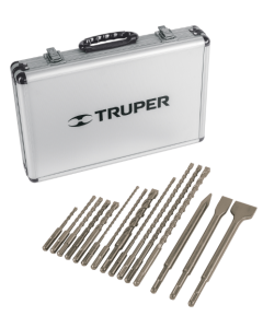 JUEGO DE15 BROCAS Y CINCELES SDS PLUS TRUPER CONESTUCHE #11897