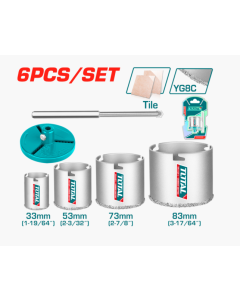 JUEGO BROCA SIERRA DIAMANTADA TOTAL 6 PZ TAC44061
