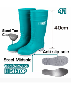 BOTA HULE TOTAL VERDE PUNTA ACERO TSP302S1P#45