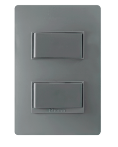 APAGADOR BTICINO DOBLE UNIPOLAR 15A LUZICA GRAFITO #PU5200GR