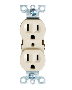 TOMA EAGLE DOBLE POLARIZADO MARFIL 270V 15A (SIN PLACA)