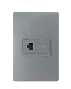 TOMA BTICINO SENCILLO LUZICA INTEERNET RJ45 CAT6 GRAFITO PU1192GR