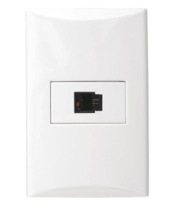 TOMA EAGLE TELEF PLATA BLANCO 1008-W