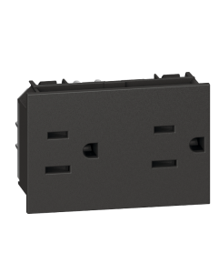 TOMA DOBLE 15A TR 3 MOD NEGRO LIVING NOW KG4188 BTICINO