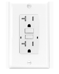 TOMA DECORATIVA DOBLE FALLA TIERRA BLANCO GFCI 20A EAGLE #TST20W