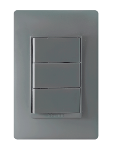 APAGADOR BTICINO TRIPLE LUZICA GRAFITO (2 SENC + 1 THREE WAY) PU5303GR