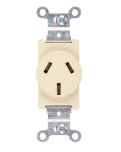 TOMA SENCILLO EAGLE GRADO COMERCIAL 20A 125-250V 2P 3W BLANCO #805-W NEMA 10-20R