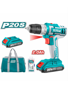 TALADRO INALAMBRICO TOTAL 3/8 20V 2BAT CONESTUCHE #UTDLI20012/20028