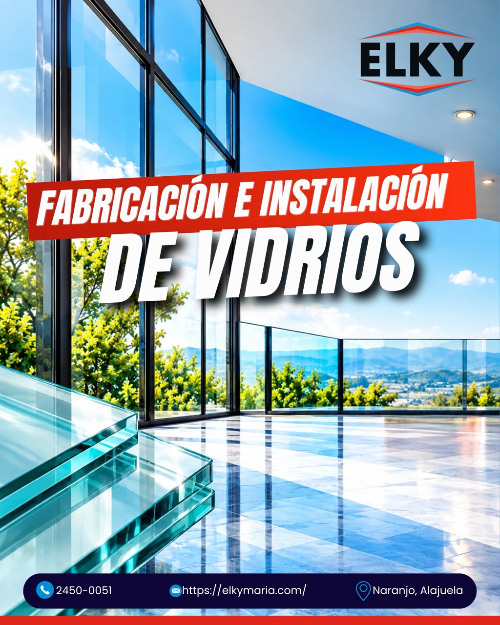 Fabricación e instalación de vidrios a la medida